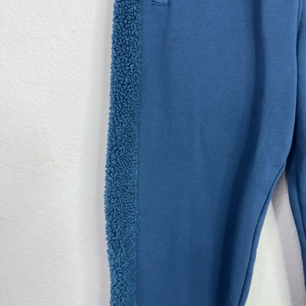 Nike Pants Girl L Blue Fleece Panel Elastic Waist Athletic Sports Casual Joggers
